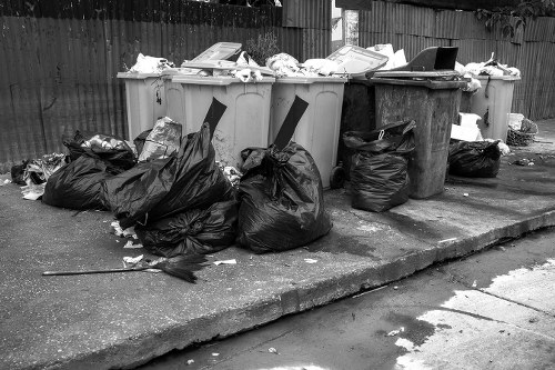 Construction site with professional waste removal services