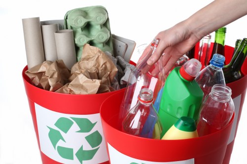 Household and construction waste in a skip